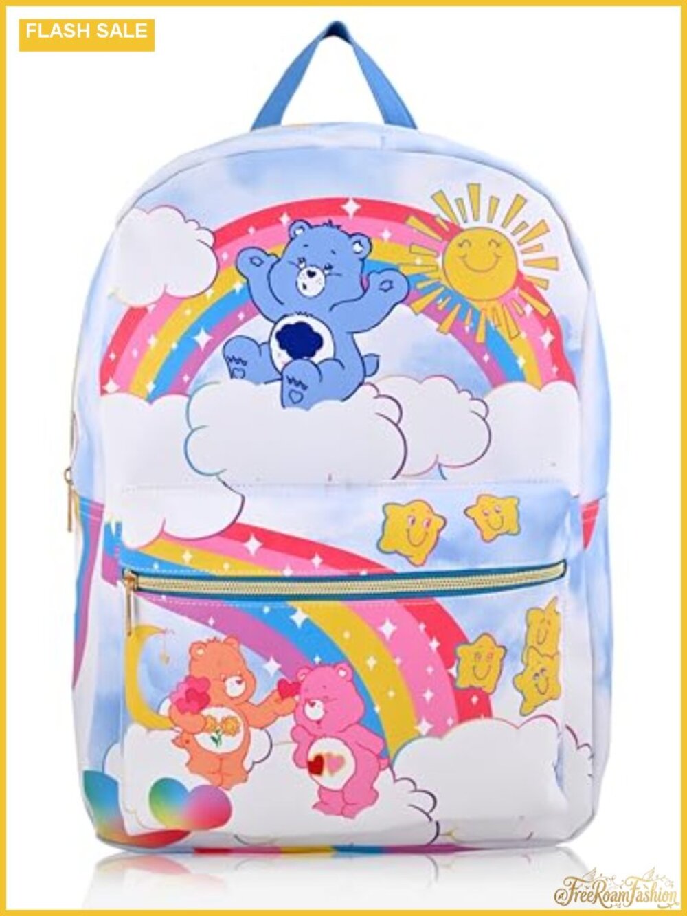 Care Bears Licensed PU Leather Backpack - 16 inch Large Travel Daypack
